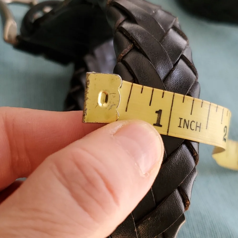 LEATHER INTERWOVEN BELT (38) Made in Argentina